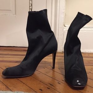 Rene Caovilla Elegant Black Heeled Booties
